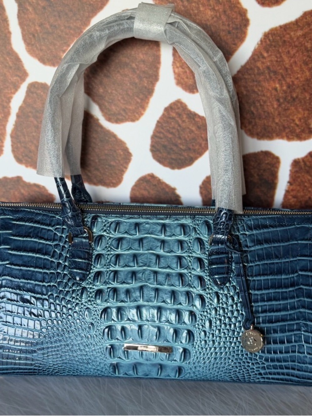 GORGEOUS BLUE Brahmin Sophia Retro Blue Melbourne bag NWT HTF - Picture 5 of 11